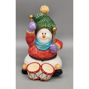 Fitz And Floyd Snowman Jamboree 6" Trinket Box Drums